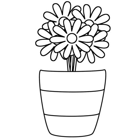 Flower Pot Coloring Pages - Best Coloring Pages For Kids