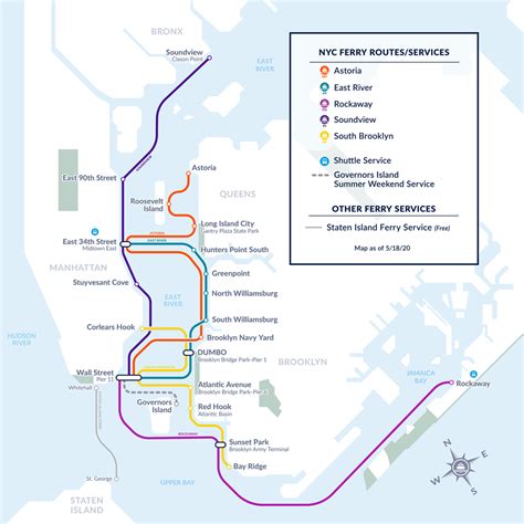 New York NYC Ferry Routes & Schedules