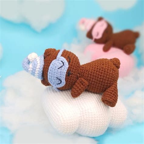 Sleeping Bear Pattern Amigurumi Bear Cloud Crochet Pattern - Etsy