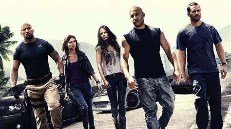 HD wallpaper: Fast & Furious Cast Vin Diesel Paul Walker Dwayne Johnson Jordana Brewster Gal ...