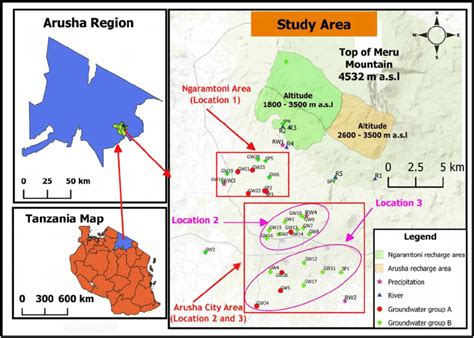 | Map of the Arusha region and details of the study area. | Download Scientific Diagram