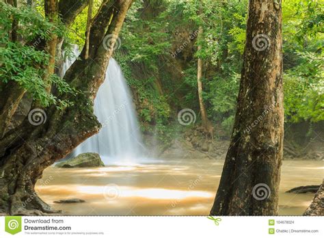 Erawan waterfall stock photo. Image of forest, cascade - 104678024