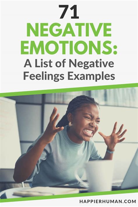 71 Negative Emotions: A List of Negative Feelings Examples - Happier Human