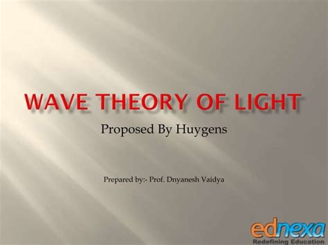 Study material 12th Physics - Wave Theory of Light