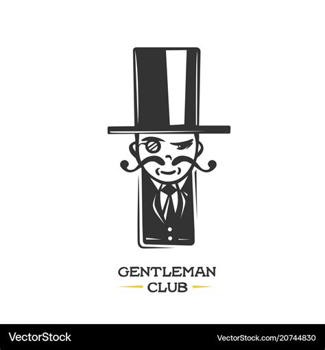 Gentleman logo design element Royalty Free Vector Image