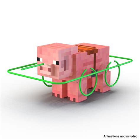 minecraft pig saddle rigged 3d max