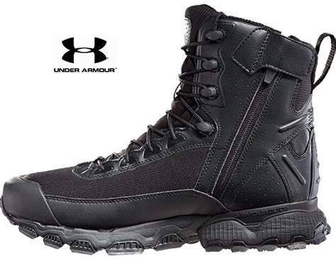 Under Armour Valsetz Side-Zip Tactical Boot Black Lightweight All-Terr ...