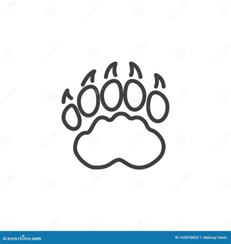 Badger paw print line icon stock vector. Illustration of design - 163076825