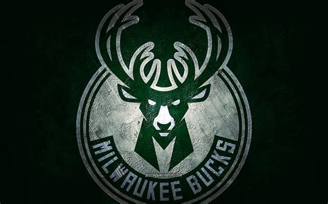 Milwaukee Bucks, American basketball team, green stone background ...