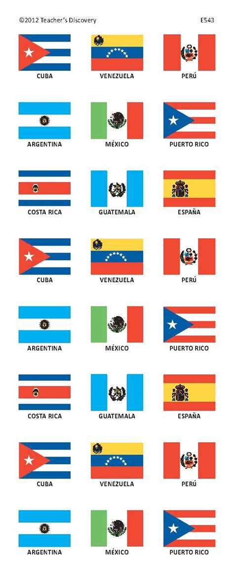 Spanish Speaking Countries Flags Printables Pdf