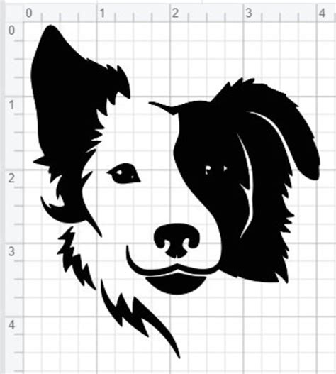 Border Collie Face Design SVG pdf eps dxf Studio 3 Cut Files | Etsy