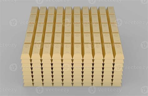 gold bar ingot isolated white background texture 3d illustration ...