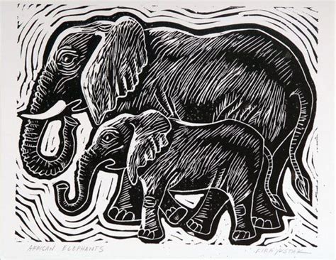 African Elephants Linocut Print - Etsy | Linocut prints, Linocut, Linoleum print