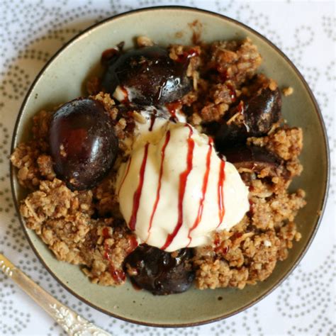 Plum Crumble with Walnut Oat Topping - My Pure Plants