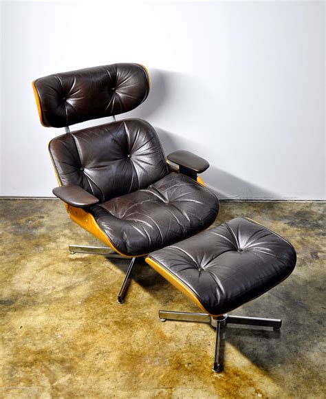 SELECT MODERN: Plycraft Eames Style Leather Lounge Chair & Ottoman