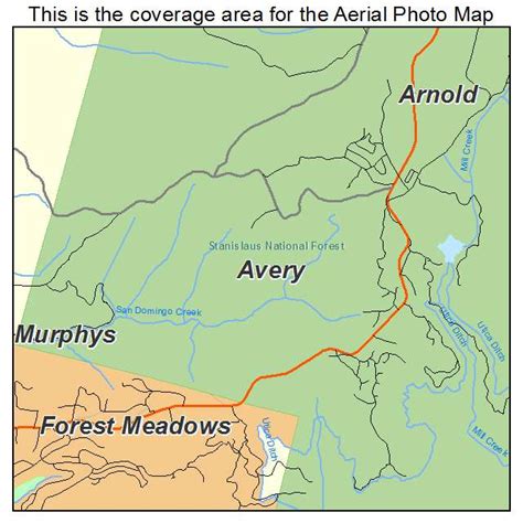 Aerial Photography Map of Avery, CA California