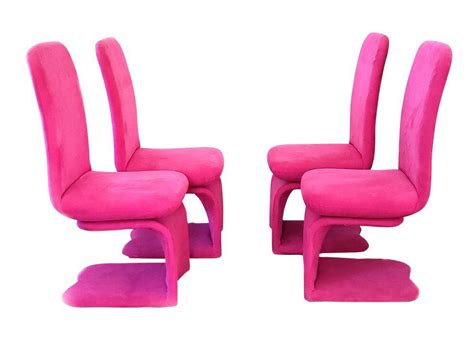 Modern Carson's Pink/ Fushia Upholstered Cantilever S Style Swivel Dining Room Chairs - Set of 4 ...