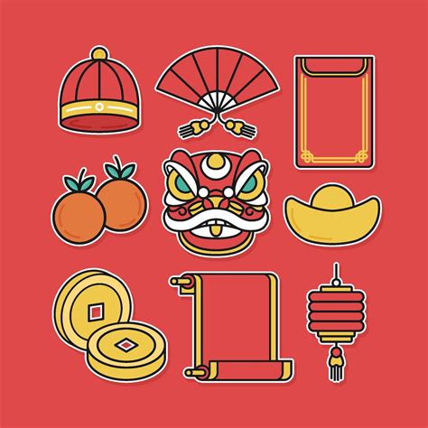 Gong Xi Fa Cai Icons Set Template 5181962 Vector Art at Vecteezy