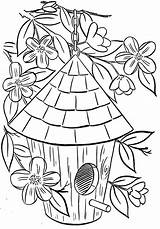 Free Printable Bird House Coloring Pages sketch template