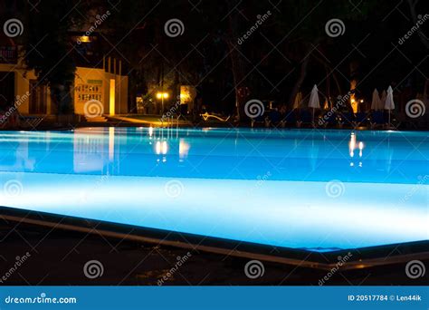 Hotel and Resort Swimming Pool at Night Stock Photo - Image of architecture, relax: 20517784