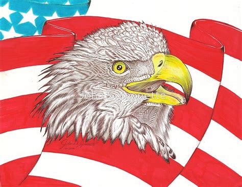 "American Flag Eagle Drawing" by John Symonette | Redbubble