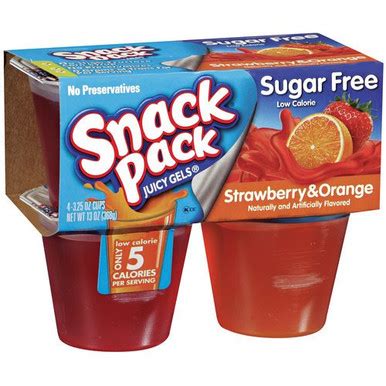 HUNTS SNACK PACK JELLO GELATIN CUPS STRAWBERRY and ORANGE SUGAR FREE - Warehousesoverstock