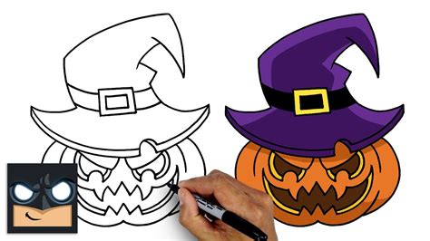 How To Draw Halloween Pumpkin | Step By Step Tutorial - YouTube