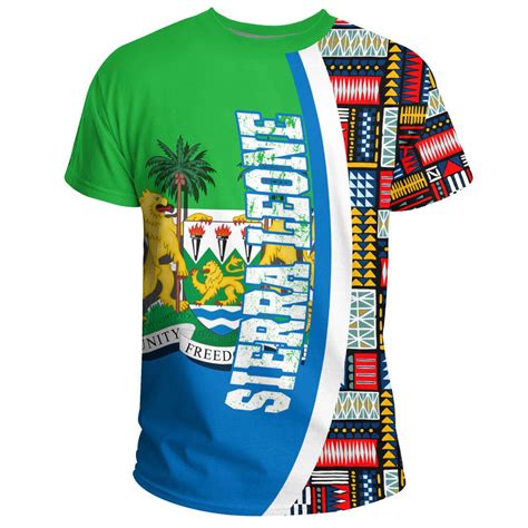 Africazone Clothing - Sierra Leone Flag and Kente Pattern Special A35 | 1sttheworld.com ...