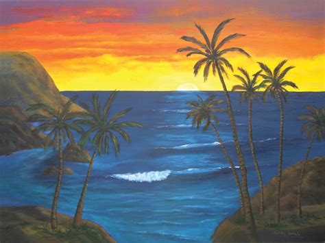 Acrylic Painting Ocean Sunset at PaintingValley.com | Explore ...