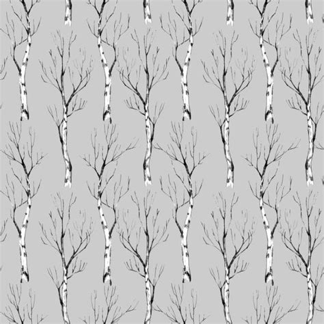 Black And White Birch Tree Wallpaper Background Illustrations, Royalty-Free Vector Graphics ...