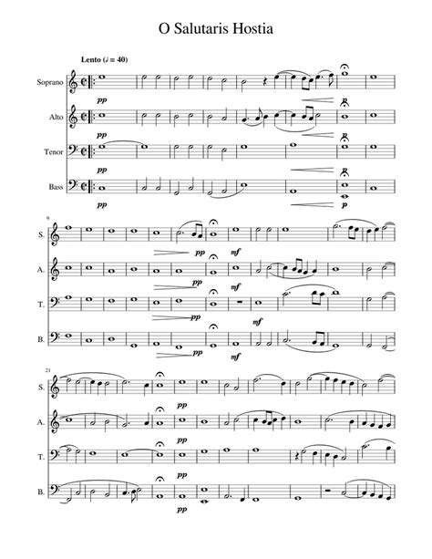 O Salutaris Hostia Sheet music for Soprano, Alto, Bass voice (SATB ...