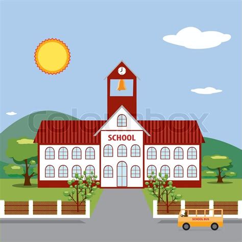 Illustration of School Building | Stock vector | Colourbox