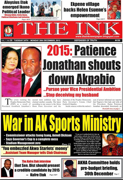 THE INK NEWSPAPER, UYO, AKWA IBOM STATE, ~ Welcome to the Official Blog ...