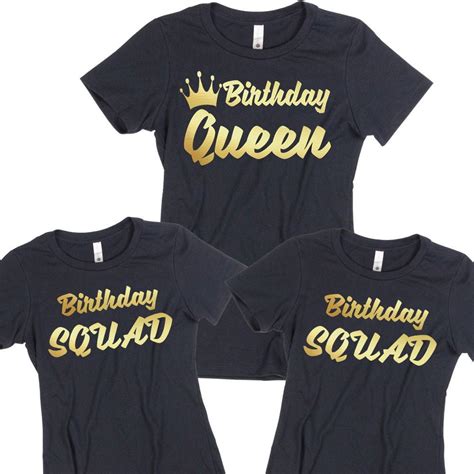 Birthday TSHIRT Birthday Queen Squad Lady Tee Shirt Birthday Girl Party Birthday (2X-Large Size ...