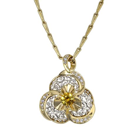 Yellow Sapphire Filigree Necklace - Jewelry Designs