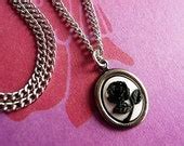 Items similar to Romantic Black Rose Cameo Necklace on Etsy