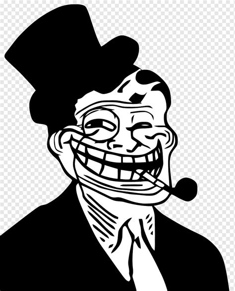 Internet troll Trollface Internet meme Decal Sticker, dad, face, hand, monochrome png | PNGWing