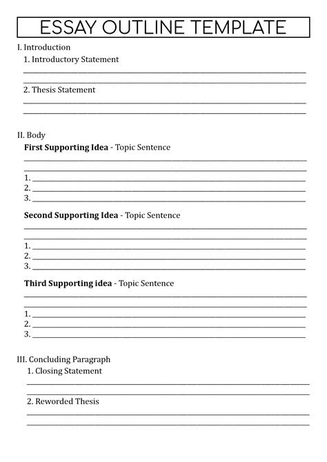 14 Best Images of Outline Format Worksheet - Argumentative Essay Outline Template, Essay ...