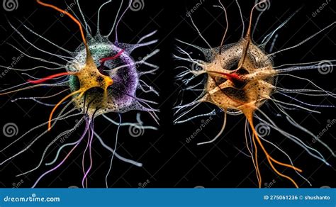 Neurons in the Brain Firing Stock Illustration - Illustration of lines ...