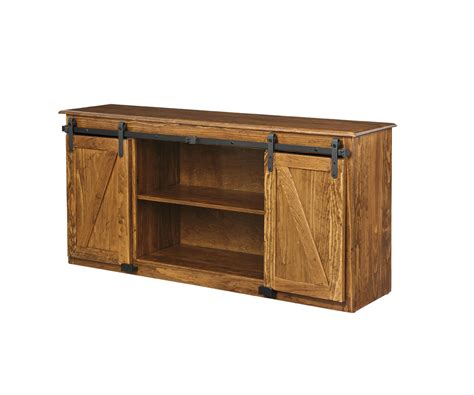 Pine Barn Door TV Console with tall Doors | Weaver Furniture Barn ...