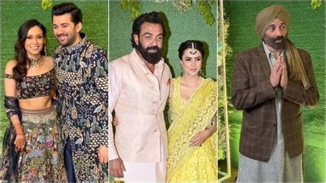 Sunny Deol's son Karan Deol and Drisha Acharya twin at their Sangeet ...