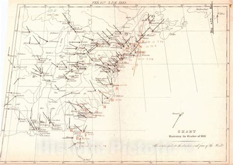 Historic Map : 1843 Chart Illustrating the Weather of the 1843 (The ar - Historic Pictoric