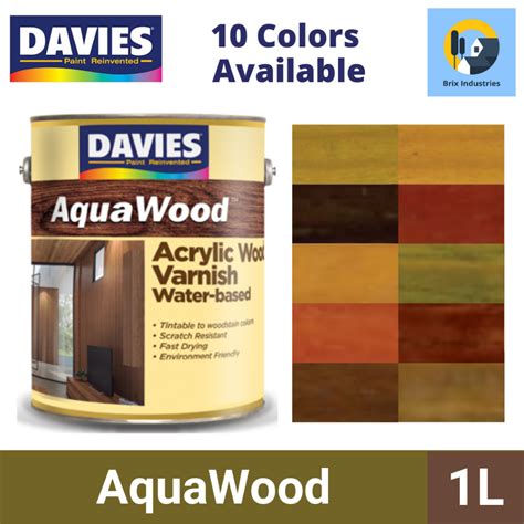 Davies AquaWood Acrylic Wood Varnish Water-Based 1 Liter GLOSS and ...