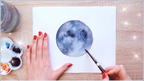 Paint With Me the Moon with Watercolors | How to deal with ...