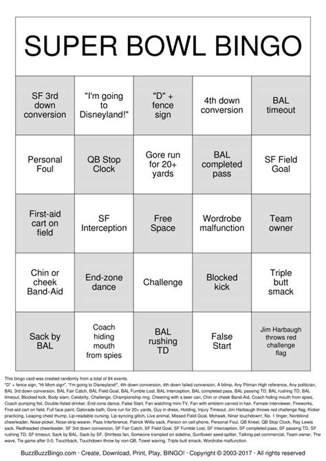 NCR Superbowl Bingo Cards to Download, Print and Customize!