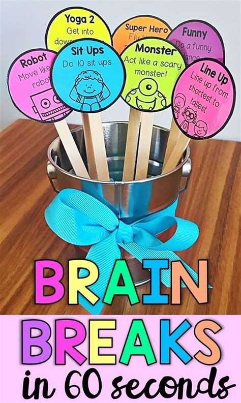 Brain Breaks in 60 Seconds- Classroom Management | Classroom, Kindergarten classroom, Classroom ...