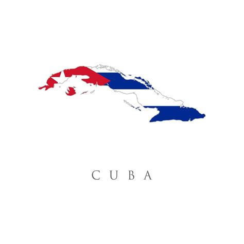 Colorful flag, map pointer and map of the Cuba in the colors of the ...