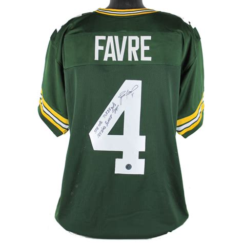 Brett Favre Signed Packers Jersey with Multiple Inscriptions (Favre COA ...