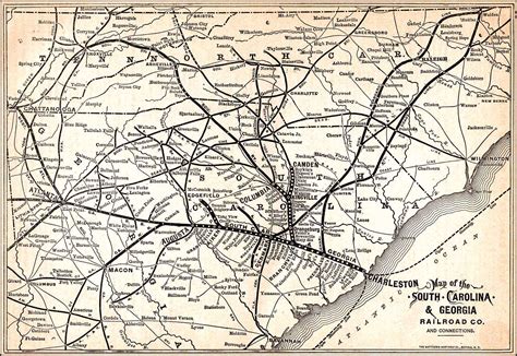 South Carolina & Georgia Railroad, 1895 map | Map, Map diagram, South carolina