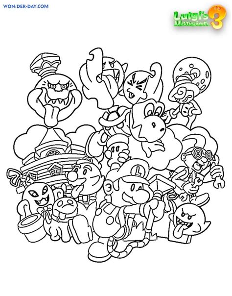 Luigi Mansion Coloring Page